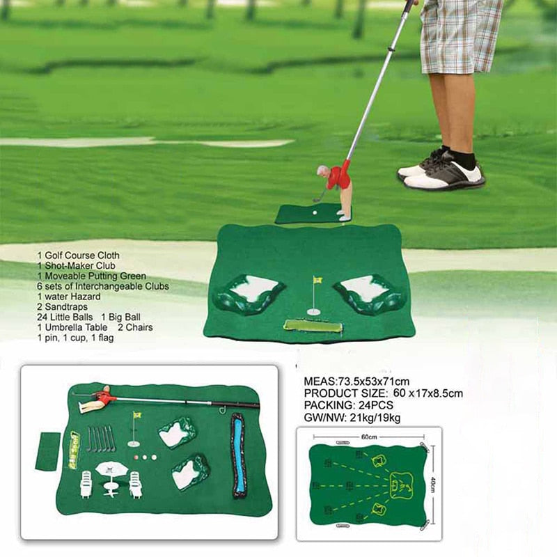 Indoor Mini Golf Game Golfing Man Indoor Golf Game Indoor Mini Golf Game Set with A Little Guy Attached to Golf Club B88