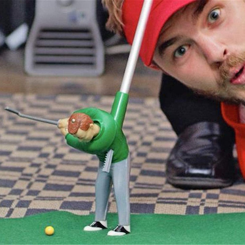 Indoor Mini Golf Game Golfing Man Indoor Golf Game Indoor Mini Golf Game Set with A Little Guy Attached to Golf Club B88